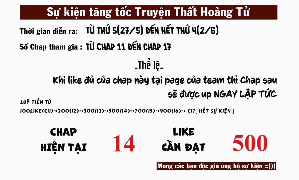 chuyển sinh thành thất hoàng tử Chapter 14 - Next chapter 15: - event buff